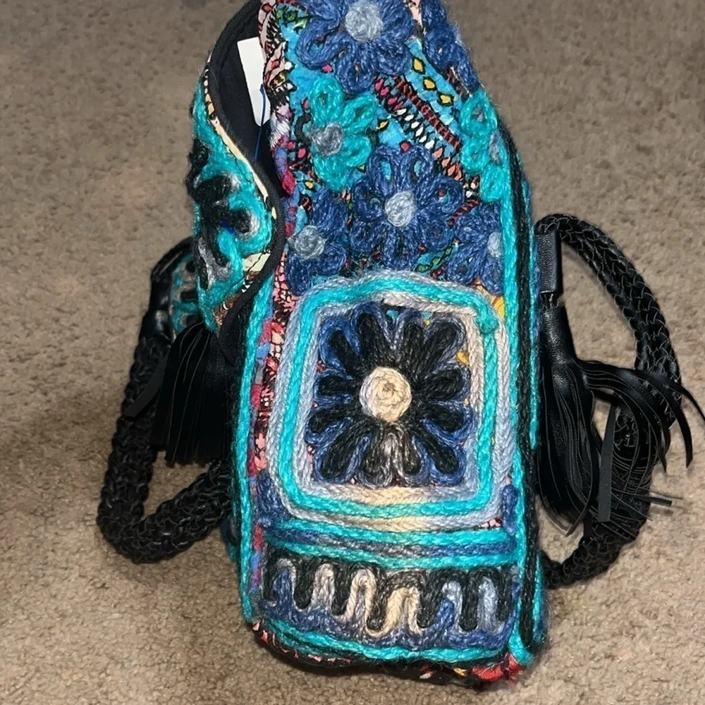 Anthropologie ibBan Dalasa Tote Boho Fringe Embroidered‎ Patchwork Shoulder Bag